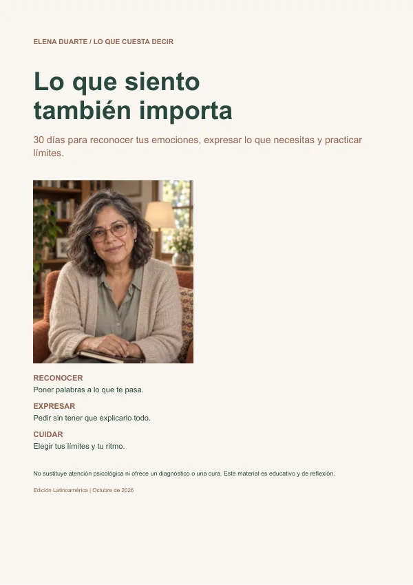 Portada del cuaderno Lo que siento también importa