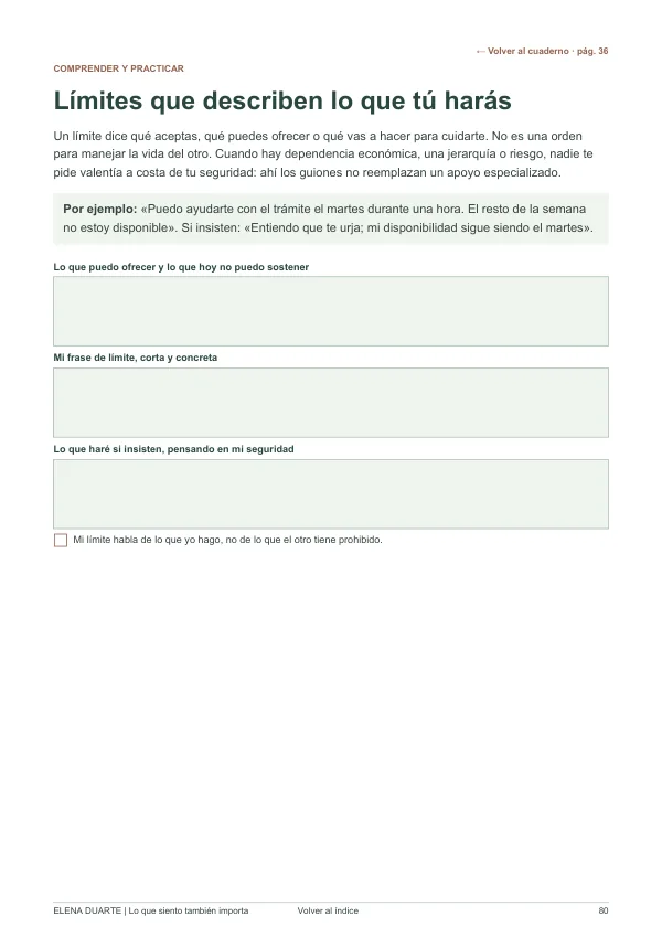 Guía: límites que describen lo que tú harás